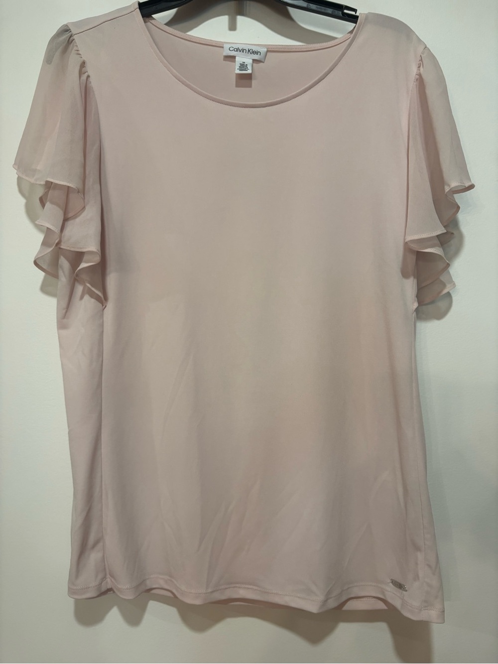 Calvin Klein Pale Pink Ruffle Sleeve Blouse